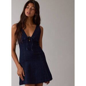 Navy Tie-Front Mini Dress - Women